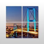 Technopa Mavi Yansıma Istanbul Köprü 100x100 cm Kanvas Tablo