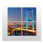 Technopa Mavi Yansıma Istanbul Köprü 140x140 cm Kanvas Tablo