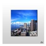 Technopa Metropol ve Kıyı Şeridi 70x70 cm Kanvas Tablo