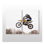Technopa Motorcu 90x80 cm Kanvas Tablo