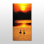 Technopa Ördek ve Gün Batımı 70x105 cm Kanvas Tablo