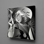 Technopa Şapkalı Kadın 130x130 cm Kanvas Tablo