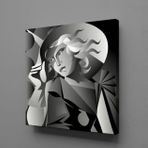 Technopa Şapkalı Kadın 30x30 cm Kanvas Tablo