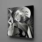 Technopa Şapkalı Kadın 40x40 cm Kanvas Tablo