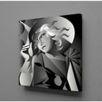 Technopa Şapkalı Kadın 50x50 cm Kanvas Tablo