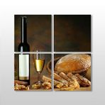 Technopa Şarap ve Kadeh 80x80 cm Kanvas Tablo