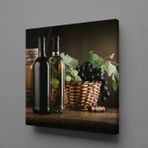 Technopa Şaraplar ve Üzüm 90x90 cm Kanvas Tablo
