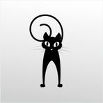 Technopa Şaşkın Kedi 200 cm Folyo Duvar Stickerı