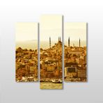 Technopa Sepya Istanbul Manzarası 129x140 cm Kanvas Tablo
