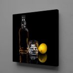 Technopa Şişedeki Alkol 130x130 cm Kanvas Tablo