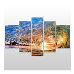 Technopa Su Dalgası ve Gün Batımı 155x90 cm Kanvas Tablo