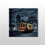 Technopa Tramvay Istanbul Gece 170x170 cm Kanvas Tablo