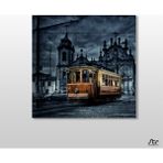 Technopa Tramvay Istanbul Gece 40x40 cm Kanvas Tablo