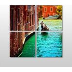 Technopa Venedik Kayık 70x70 cm Kanvas Tablo