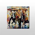 Technopa Yağmur ve Şemsiyeler 80x80 cm Kanvas Tablo