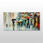 Technopa Yağmur Yağlı Tablo 160x80 cm Kanvas Tablo