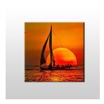 Technopa Yelkenli Tekne Kızıl 25x25 cm Kanvas Tablo