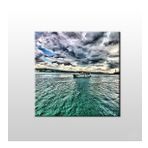 Technopa Yeşil Yansıyan Deniz 130x130 cm Kanvas Tablo