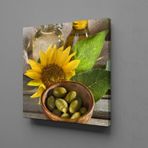 Technopa Yeşil Zeytin ve Ayçiçek 25x25 cm Kanvas Tablo
