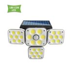 TechnoSmart 180COB Ledli Solar 4Başlıklı Bahçe Aydınlatma Duvar Lambası Güneş Enerji Hareket Sensörl