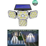 Technosmart 180LEDLI Solar 4 Başlıklı Bahçe Aydınlatma Duvar Lambası Güneş Enerjili Hareket Sensörlü - Beyaz