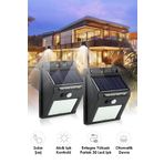 TechnoSmart 1Adet 30 Ledli Solar Hareket Sensörlü Bahçe Aydınlatma Lamba Dış Mekan Güneş Enerjili