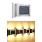 TechnoSmart 1Adet 6Ledli Modern Solar Duvar Lamba Dekorasyon Aydınlatma Metal Aplik Güneş Enerji