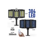 TechnoSmart 384Ledli Solar Bahçe Aydınlatması Projektör Sokak Lambası Hareket Sensörlü Güneş Enerji