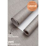 Technosmart 60 cm ×100 cm Kendinden Yapışkanlı Dokulu Keten Görünümlü Duvar Kağıdı Mutfak Dolap Kaplama - Vizon - 60 x 100 cm