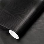 TechnoSmart 60cm×100cm Kendinden Yapışkanlı Ahşap Görünümlü Kaplama Kağıdı Mutfak Dolap Masa Duvar Siyah