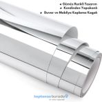 TechnoSmart 60cm×300cm Kendinden Yapışkanlı Folyo Mutfak Dolap Masa Beyaz Eşya Kaplama Duvar Kağıdı Silver