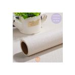 TechnoSmart 60cm×300cm Kendinden Yapışkanlı Keten Açık Bej Duvar Kağıdı Mutfak Dolap Masa Kaplama