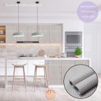 TechnoSmart 60cm×300cm Kendinden Yapışkanlı Keten Görünümlü Duvar Kağıdı Mutfak Dolap Masa Kaplama Açık Gri