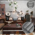 TechnoSmart 60cm×500cm Kendinden Yapışkanlı Çimento Görünümlü Duvar Kağıdı Dolap Masa Tezgah Kaplama Gri