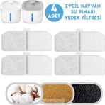 Technosmart Kedi Köpek Su Çeşmesi Su Pınarı Filtresi 4 Adet - Beyaz