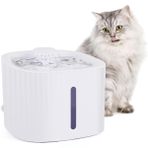 TechnoSmart Kedi Köpek Su Çeşmesi Su Pınarı Kabı 3 Lt. Seviye Göstergeli 2 Farklı Su Akışlı Beyaz Su Pınarı