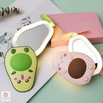TechnoSmart Led Işıklı Makyaj Aynası Mini El Fanı Usb Şarjlı Avakado Figürlü Fonksiyonel Vantilatör