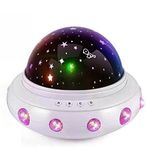 TechnoSmart Müzikli Renkli Ve Dönen Star Master Ufo Uzay Temalı Projeksiyon Gece Lambası Usbli Pembe