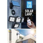 Technosmart Solar Güneş Enerjili 198 Ledli Kumandalı Hareket Sensörlü Bahçe Aydınlatma Sokak Lambası