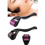 TechnoStation 0.5mm Dermaroller Masaj Aleti 540 Titanyum İğneli Mavi Su Serum Tarağı Saç Yüz Vücut
