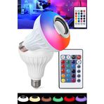 TechnoStation Bluetooth Hoparlörlü Kumandalı Rgb Akıllı Led Ampul Parti Disko Özel Gün Müzikli Rgb Ampul