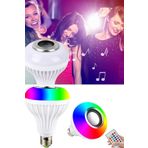 TechnoStation Gece Lambası Bluetooth Hoparlör Rgb Ledli Lamba Kumandalı Mp3 Çalar Ampul Renkli Ampul