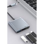 TechnoStation TypeC Display Port HUB Adapter TypeC To Displayport PD100W Şarj Adaptörü 3in1 Çevirici