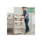 Technow Motek Sr-04 Tekerlekli Plastik Mutfak,banyo Rafı 4 Katlı Organizer Beyaz