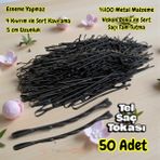 Technow Siyah%100 Metal Esnemez Dayanıklı Kadın Saç Tel Tokası 50 Adet