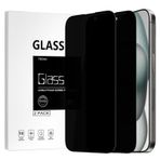 TECHO iPhone 15 için Gizlilik Ekran Koruyucu Temperli Cam Film, Kenardan Kenara Tam Kaplama, Anti Spy Özel, 9H Sertlik, 2 Paket, 6,1 İnç
