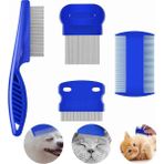 Techora Sale 4'lü Bit Pire Tarağı Set Kedi Köpek Evcil Hayvan Tüy Toplayıcı Mavi - Renkli
