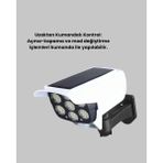 Techora Sale Kamera Görünümlü Solar LED Lamba Hareket Sensörlü Uzaktan Kumandalı Bahçe Duvar Aydınlatmas - Çok Renkli