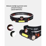 Techora Sale Şarjlı LED Kafa Feneri – Çift Fonksiyonlu, 200LM Işık Gücü, IP44 Suya Dayanıklı - Çok Renkli