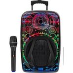 Techora Sale Taşınabilir Bluetooth Speaker Mikrofonlu Rgb Işıklı Karaoke Ses Sistemi - Çok Renkli